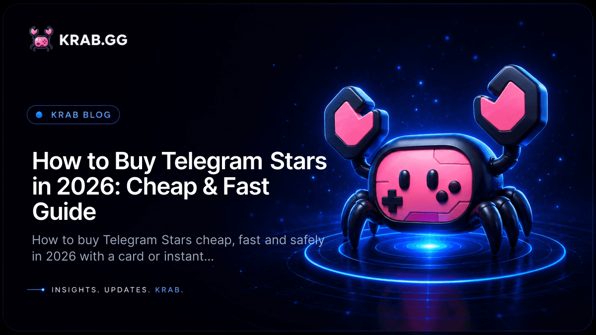 How to buy Telegram Stars cheap and fast in 2026 on KRAB.GG — pay by card or instant transfer