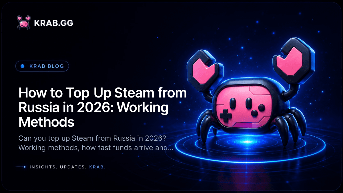 Topping up a Steam Wallet from Russia in 2026 via KRAB.GG