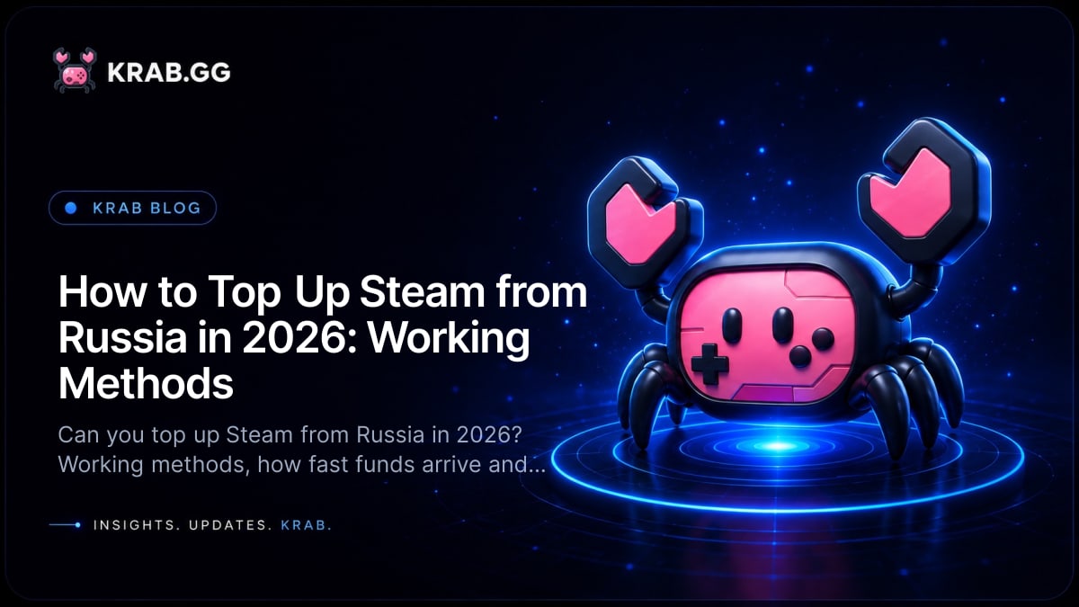 Topping up a Steam Wallet from Russia in 2026 via KRAB.GG