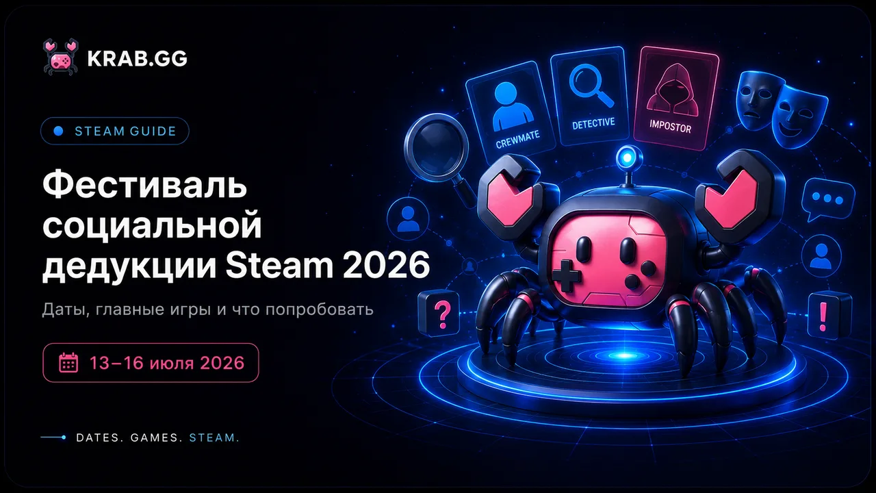 Steam Social Deduction Fest 2026 banner with traitor-hunting games